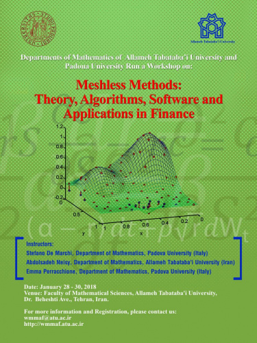 کارگاه بین‌المللی:‌«Meshless Methods: Theory, Algorithms, Applications and Software»