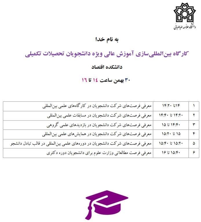 کارگاه بین‌المللی‌‌سازی آموزش عالی ویژه دانشجویان تحصیلات تکمیلی